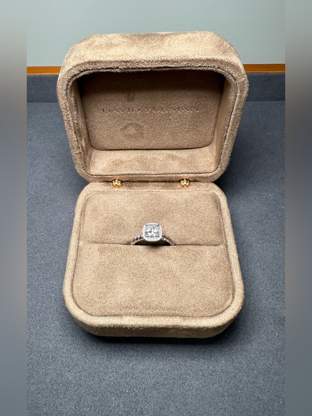 David Yurman Cable Petite Halo engagement ring. - Picture 3 of 13